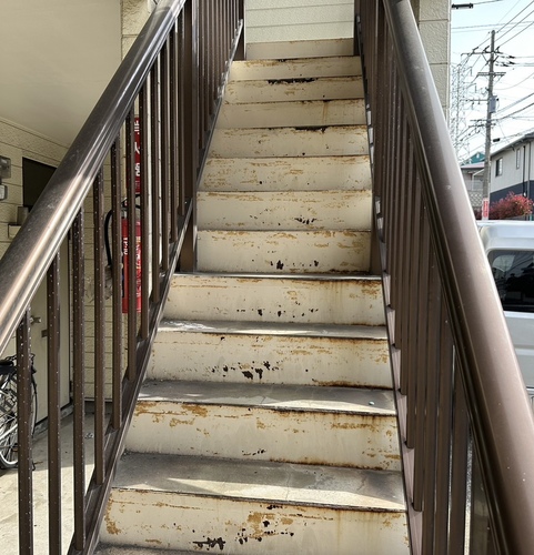 鉄部階段の塗装2