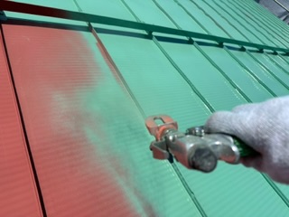 塩尻市　学校の屋根塗装　202308212