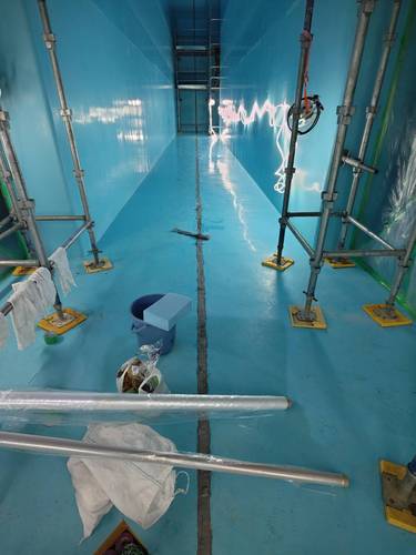 福島市　防水塗装　シーリング打替え　ドローン2